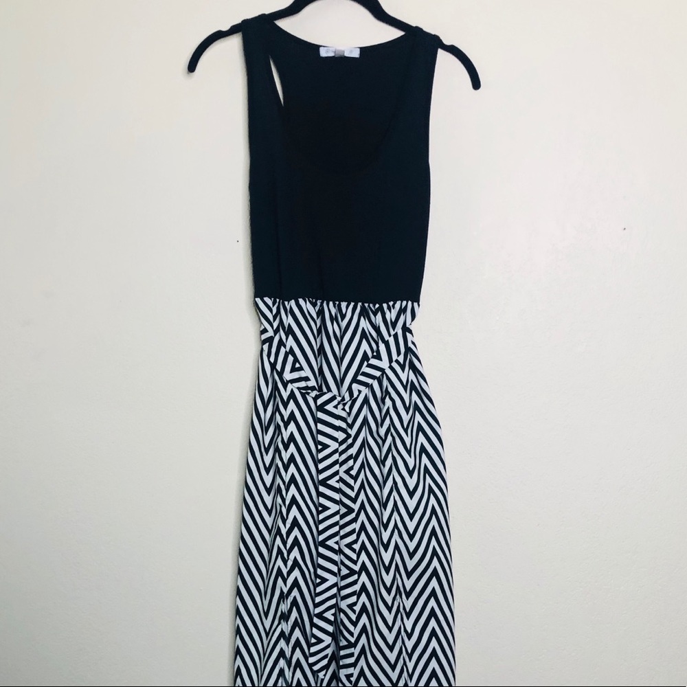 Black and white Chevron Maxi Dress